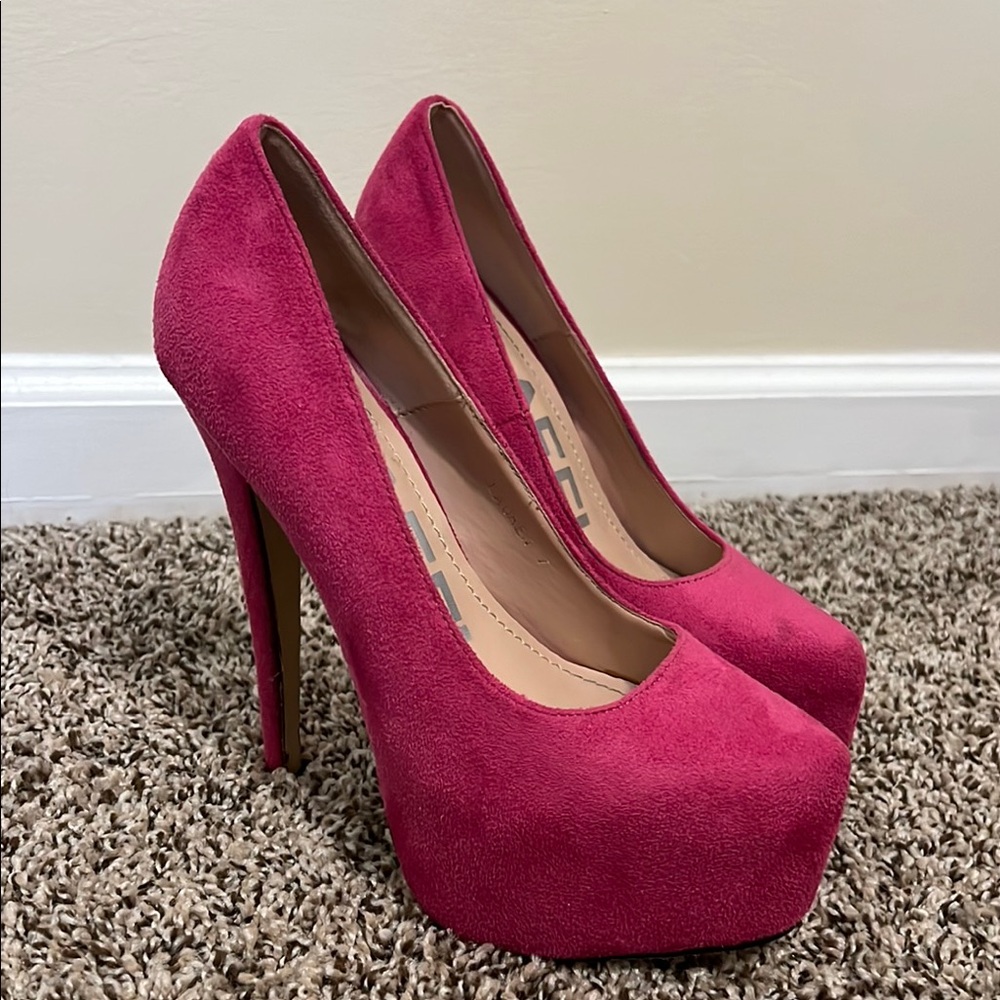 Gently Used Elegant Pink Suede High Heels